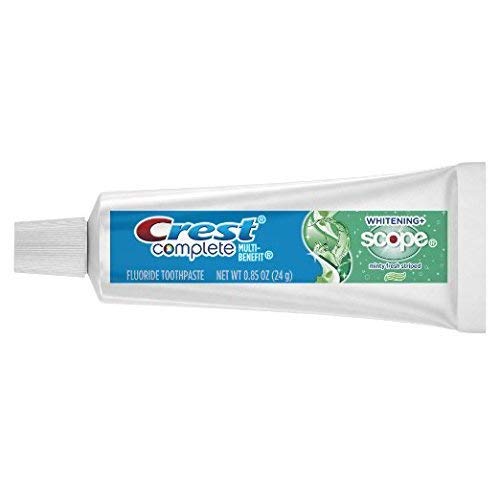 Crest Individually Sealed Tooth Paste 72 Pack - 0.85oz Travel Size Crest Complete Multi Benefit Whitening Plus Scope Minty Fresh Unboxed