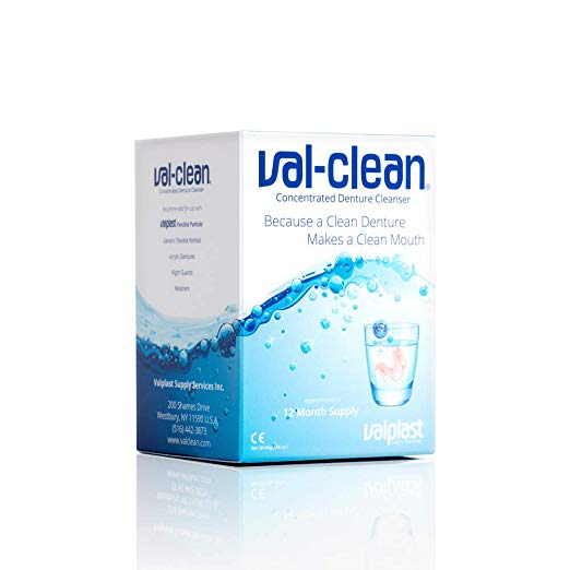 Val-Clean Concentrated Denture Cleaner 12 Sachets - 1 Year Supply For Valplast Flexible Dentures & All Other Appliances