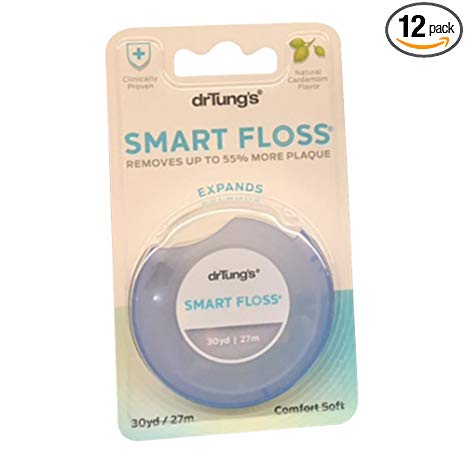 Dr. Tung's Smart Floss, 30 yds, Natural Cardamom Flavor 1 ea Colors May Vary (Pack of 12)