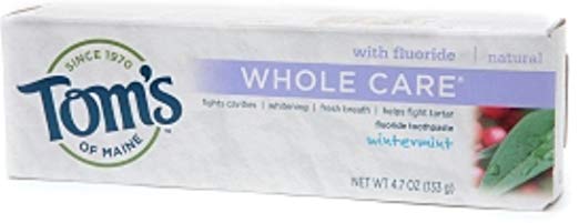 Tom's of Maine Whole Care with Fluoride Natural Toothpaste, Wintermint 4.7 oz (Pack of 7)