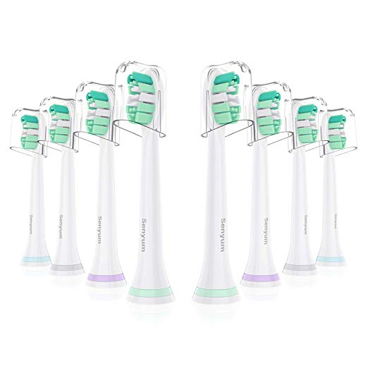 Replacement Toothbrush Heads, 8 Pack Sonic Care Brush Heads for Philips Sonicare HX6250 HX6211, Fit for Phillips DiamondClean, FlexCare, HealthyWhite, Plaque Control, Gum Health, EasyClean, Essence+