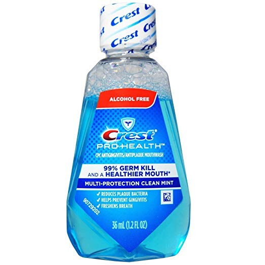 Crest Pro-Health Mouthwash, Alcohol Free, Multi-Protection Clean Mint 1.2 oz (Pack of 48)