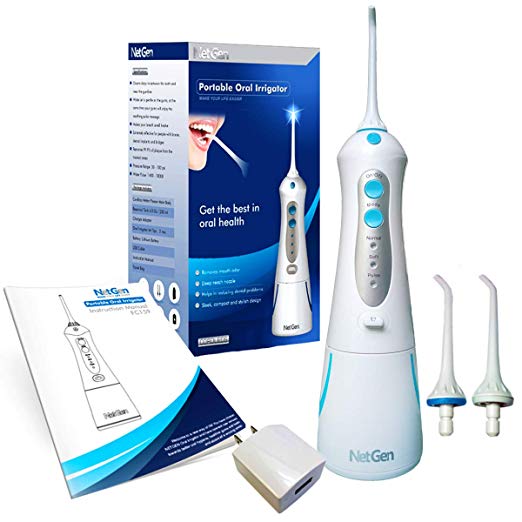 Cordless Water Flosser For Best Cleaning Of Teeth Gums, Professional Dental Oral Irrigator, IPX7 Waterproof Flosser with 3 Modes, Portable with Rechargeable Batteries, Best Jet Flosser for Home/Travel