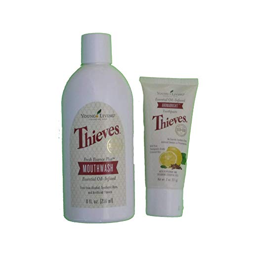 2 pack - Young Living - Thieves - Mouth Wash - Aromabright Tooth Paste - Essential Oil Infused