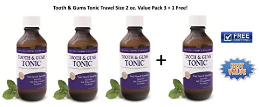 Dental Herb Company Tooth & Gums Tonic Travel Size Value Pack 3+1 Free