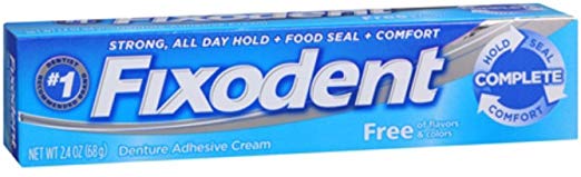 Fixodent Free Denture Adhesive Cream 2.40 oz (Pack of 12)