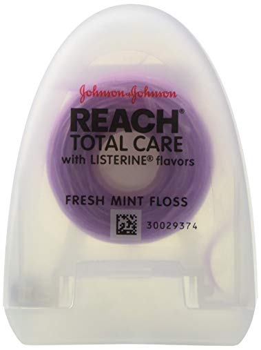 Reach Total Care Floss with Listerine, Fresh Mint, 30 Yards (Pack of 12)