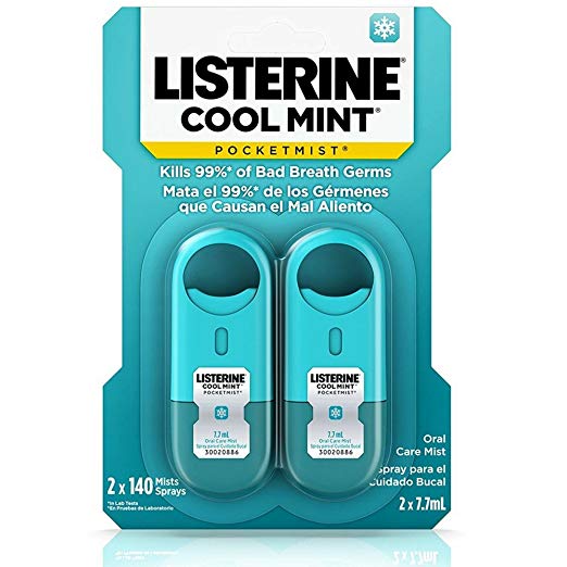 Listerine PocketMist Oral Care Cool Mint 0.52 oz (Pack of 12)