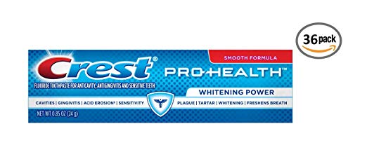 Crest Pro-Health Whitening Power Smooth Formula 0.85 Oz, Travel Size,PACK OF 36