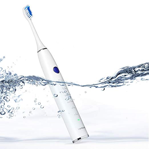 Waterproof Electric Toothbrush, Rechargeable Sonic Toothbrush Adult Electric Toothbrush with Smart Timer, 5 Modes,Waterproof Battery Powered Toothbrush by Hamswan