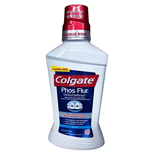 Colgate Phos-Flur Anti-Cavity Fluoride Rinse Mint 16 oz (Pack of 4)