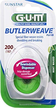 GUM Butlerweave Floss Mint Waxed 200 yd (Pack of 12)