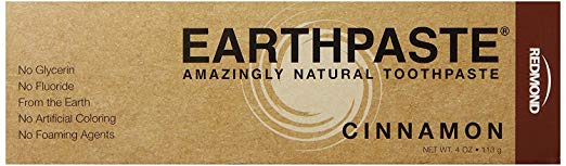 Redmond Earthpaste - Natural Non-Flouride Toothpaste, Cinnamon, 4 Ounce Tube (4 Pack)