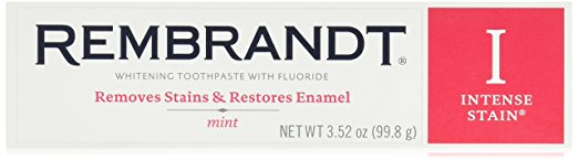 Rembrandt Intense Stain Whitening Toothpaste with Fluoride, Mint, 3.52 Fluid Ounce (Pack of 6)