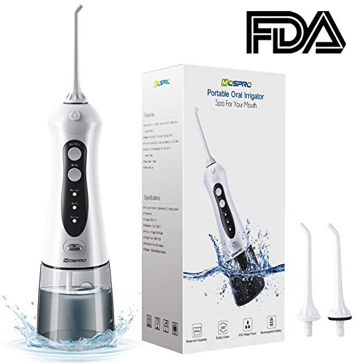 Water Flosser Professional Cordless Dental Oral Irrigator - Portable and Rechargeable IPX7 Waterproof 3 Modes Water Flossing with Cleanable Water Tank for Home and Travel, Braces & Bridges Care