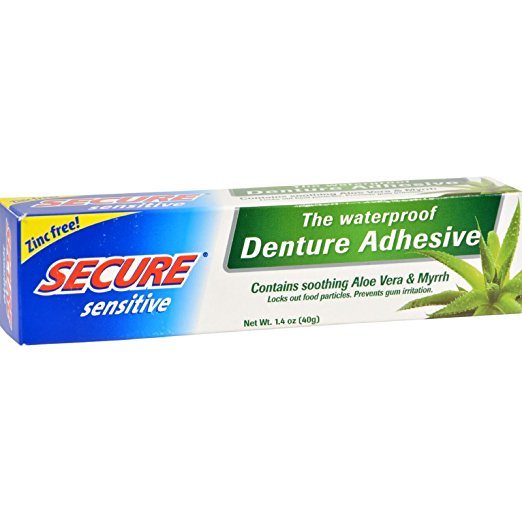 Secure Sensitive Denture Adhesive, 1.4 oz (Pack of 8)