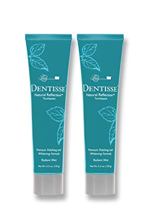 Natural Reflection Non-Fluoride Whitening Toothpaste by Dentisse - Whiter Teeth, Brighter Smile - Polishing Non-Fluoride Toothpaste 5.3 ounce Radiant Mint 2-PACK