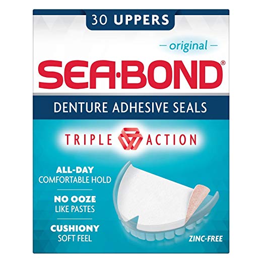 Sea-Bond HDS2424307-x3 Original Denture Adhesive Wafers Uppers, 30 Count