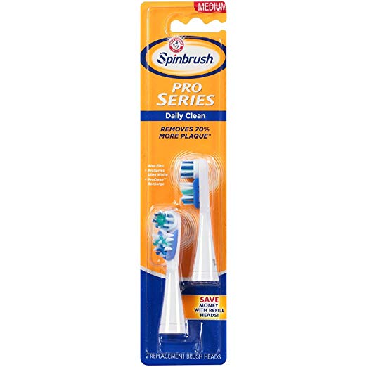 ARM & HAMMER Spinbrush Pro-Clean Replacement Brush Heads, Medium 2 ea (Pack of 5)