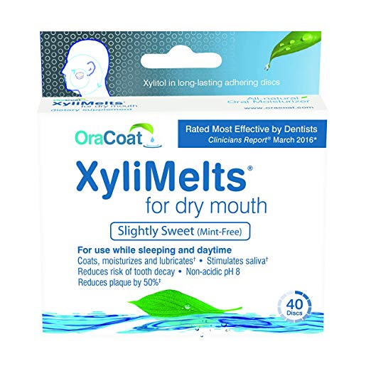 OraCoat, XyliMelts for Dry Mouth Care 160 discs, All Natural, Gluten Free, No Preservatives, Helps Neutralize Acids.