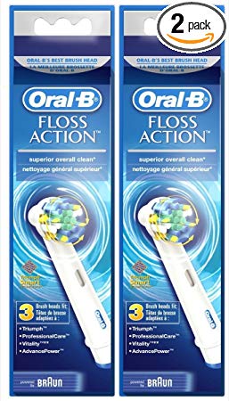 Oral B FlossAction Electric Toothbrush Replacement Brush Heads - 3 ct - 2 pk