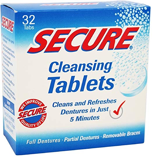 Secure Denture Cleansing Tablets 32 ea (Pack of 8)