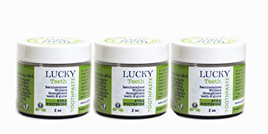 Charcoal Toothpaste XTRA Whitening toothpaste - by Lucky Teeth - all Natural, Organic, Remineralizing and Fortifying (3 Pack)