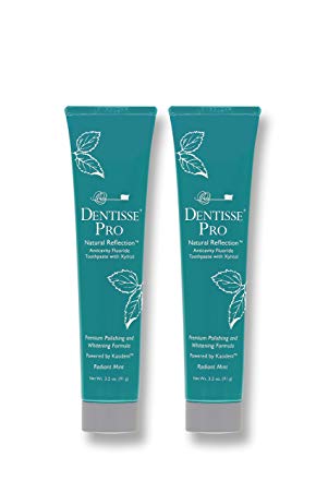 Professional Series - Pro Natural Reflection Whitening Toothpaste by Dentisse - Whiter Teeth, Brighter Smile - Polishing Fluoride Toothpaste 3.2oz Radiant Mint (2-Pack)