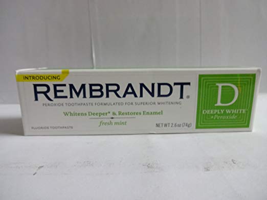 Rembrandt Deeply White Whitening Fluoride Toothpaste Mint, 2.6 oz (Pack of 6)