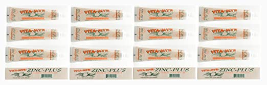 12 Pk VITA-MYR 4 Oz Herbal Zinc+ Natural Toothpaste Safe & Effective Toothpaste No Sugar, No Fluoride, No SLS, No Aspartame, No Saccharin, Low-Abrasive, Gluten Free & Vegan, Whiten Teeth!