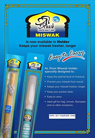 Box of 36 Freshly Harvested Al-Khair Miswaks in Pen Shaped Miswak Holders