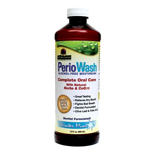 Nature's Answer Periowash Alcohol-free Mouthwash, Wintermint, 16 Ounce (Pack of 12)