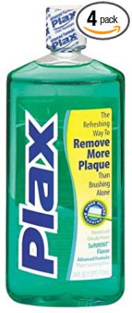 Plax Advanced Formula Plaque Loosening Rinse, Soft Mint, 24 Fluid Ounce (Pack of 4)