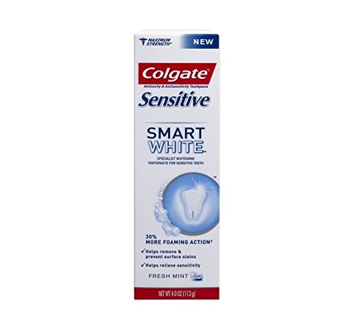 Colgate Sensitive Smart White Toothpaste - Specialist Whitening For Sensitive Teeth - Fresh Mint Flavor - Net Wt. 4 OZ (113 g) Per Tube - Pack of 3