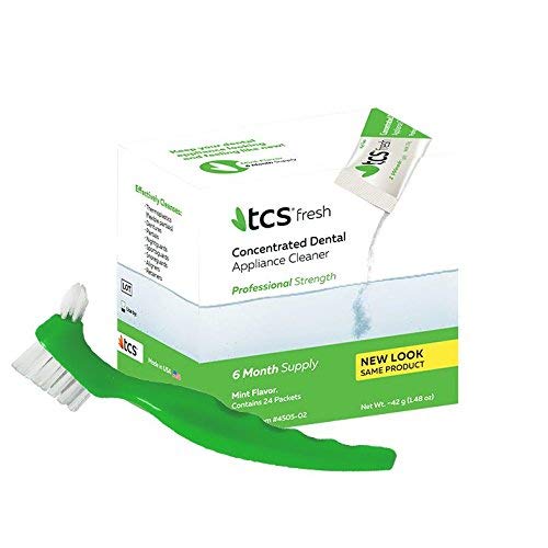 TCS Concentrated Dental Appliance Cleaner (6 month supply) + TCS Dental Appliance Brush