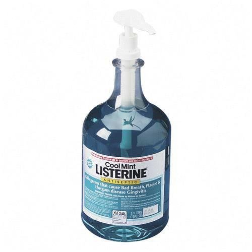 LISTERINE COOL MINT ANTISEPTIC MOUTHWASH - case of 2 gallons (2 Pumps included)