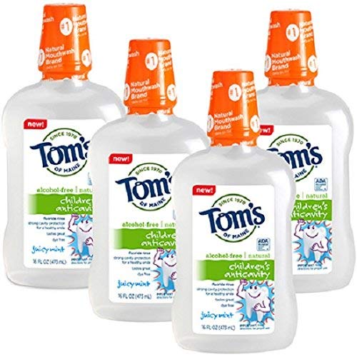 Tom's of Maine Anticavity Fluoride Rinse Juice Mint 16 oz (Pack of 4)