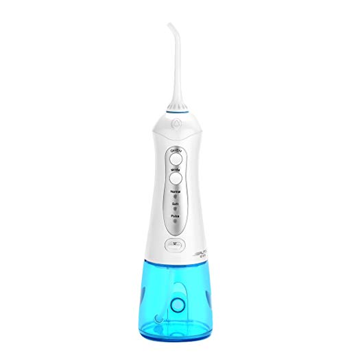 JieRunTec Water Flosser Professional Cordless Dental Oral Irrigator 3 Mode IPX7 Waterproof Oral Irrigator High Capacity Water Tank Rechargeable for Home/Travel/office Use (2 Jet Tips)