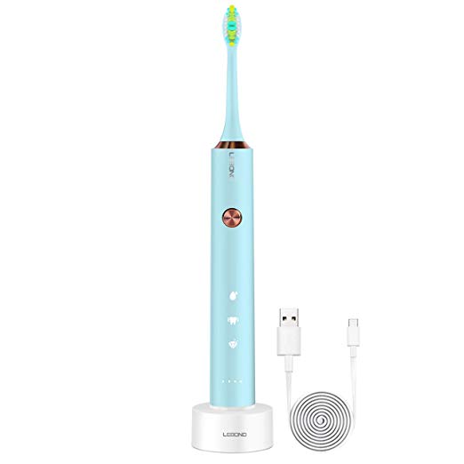 Lebond MY Electric Toothbrush, Dentists recommend Sonic toothbrush 3 Modes with 2 Min Build in Timer, Waterproof, USB Fast Charging, Blue