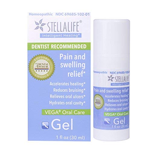 StellaLife VEGA Oral Gel: Dry Sockets, Dry Mouth, Teeth Extraction, Gum Surgery, Ulcers, Braces, Dentures & Cold Sores, Mucositis, Lesions & Lichen Planus Advanced Natural Dental Pain Relief