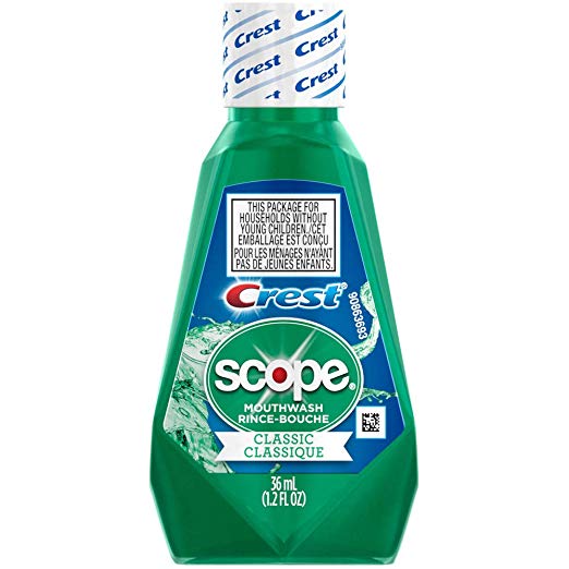 Scope Mouthwash, Classic Mint, Travel Size, 1.2 Ounces each (Value Pack Of 48)