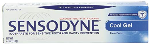 Sensodyne Toothpaste for Sensitive Teeth and Cavity Prevention, Maximum Strength, Cool Gel, 4-Ounce Tubes (Pack of 8)