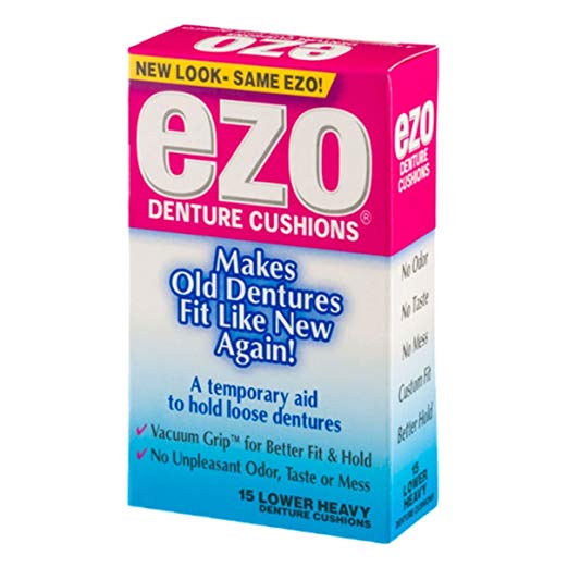 Ezo Denture Cushions, Lower Heavy, 15 Count (Pack of 12)