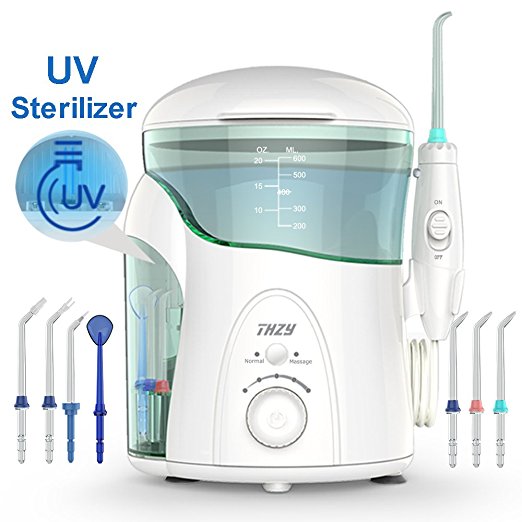 Water Flosser Oral Irrigator, THZY Professional Electric Anti Leakage Water Pick Teeth Cleaner with 7 Jet Tips For Braces, Implants, Bridges, Dental Care, 110-220V Global Voltage