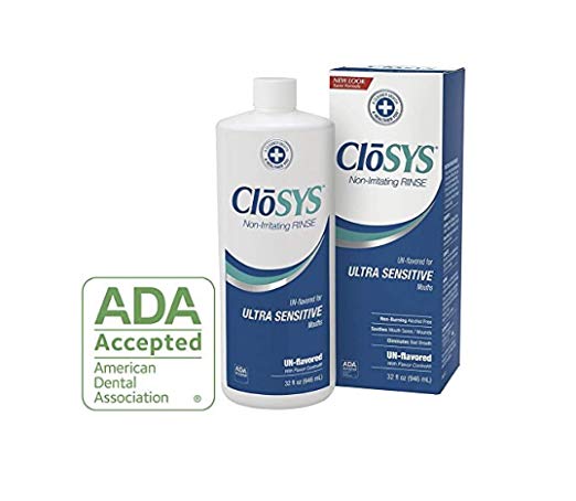 CloSYS Original Unflavored Mouthwash for Sensitive Mouths, Alcohol Free, 32 ounce (Pack of 2)