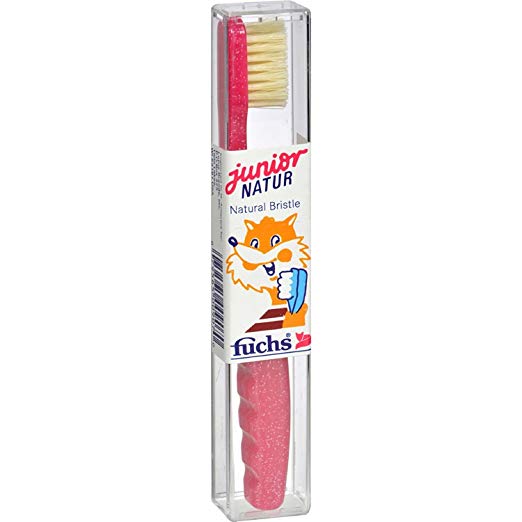 Fuchs Junior Natur Natural Bristle Child Medium Toothbrush - 1 Toothbrush - Case of 10