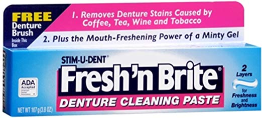 Fresh 'N Brite Denture Cleaning Paste 3.80 oz (Pack of 12)