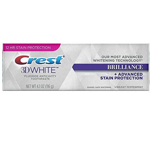 Crest 3D White Brilliance Toothpaste, Vibrant Peppermint 4.1 oz (Pack of 6)