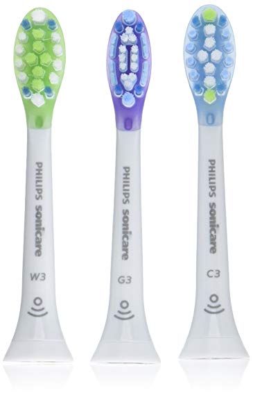 Philips Sonicare Replacement Toothbrush Head Variety Pack - 1 Premium Plaque Control + 1 Premium Gum Care + 1 Premium White, HX9073/65, Smart Recognition, White