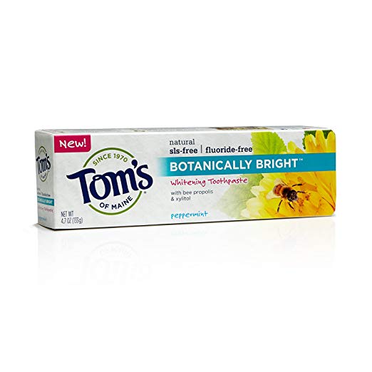 Tom's of Maine 683213 SLS-Free Botanically Bright Toothpaste, Peppermint, 4.7 Ounce, 24 Count